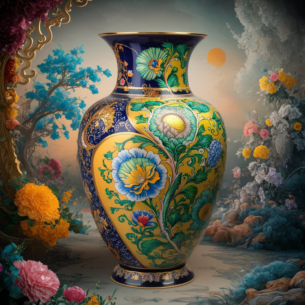 home décor A beautiful hand-painted vase showcasing Indian craftsmanship.