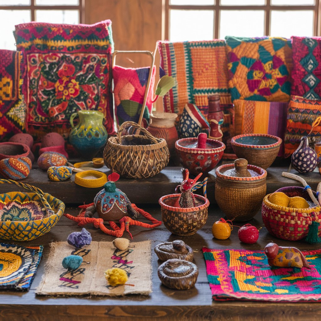 Indian handicrafts with natural dyes and sustainable materials