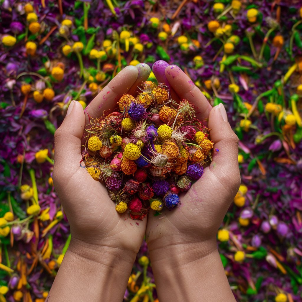  Eco-friendly natural colors made from dried flowers for Holi
