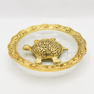 Handcrafted Elegant Turtle Plate, a symbol of longevity and wisdom from India.