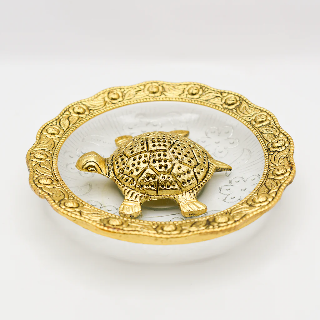 Handcrafted Elegant Turtle Plate, a symbol of longevity and wisdom from India.