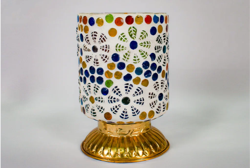 Multicolor Mosaic Candle Holder on Tanutra