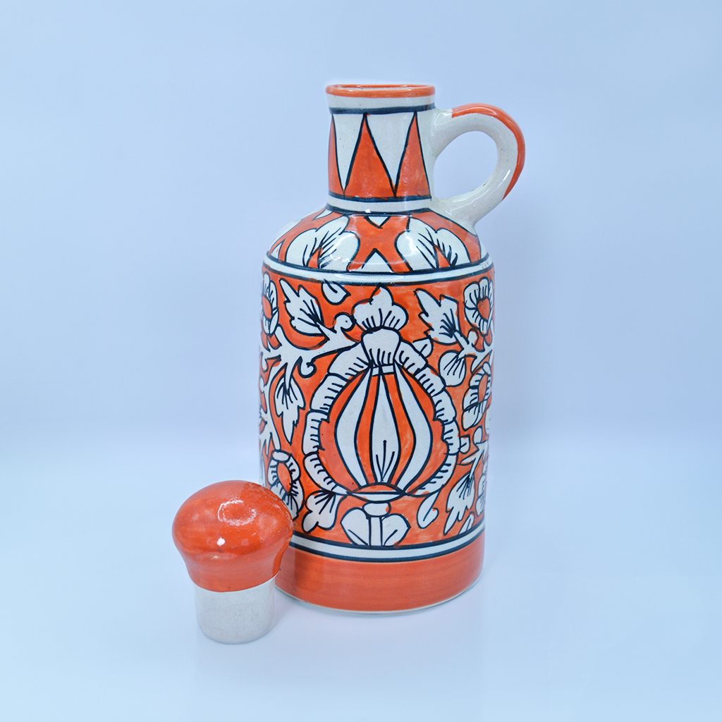 Indian handicraft oil bottle