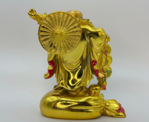 laughing buddha with coins back side at Tanutra