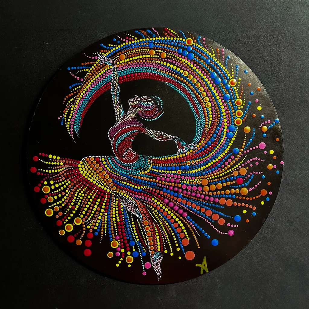 Dancing Girl Dot Mandala Wall Art Images-1