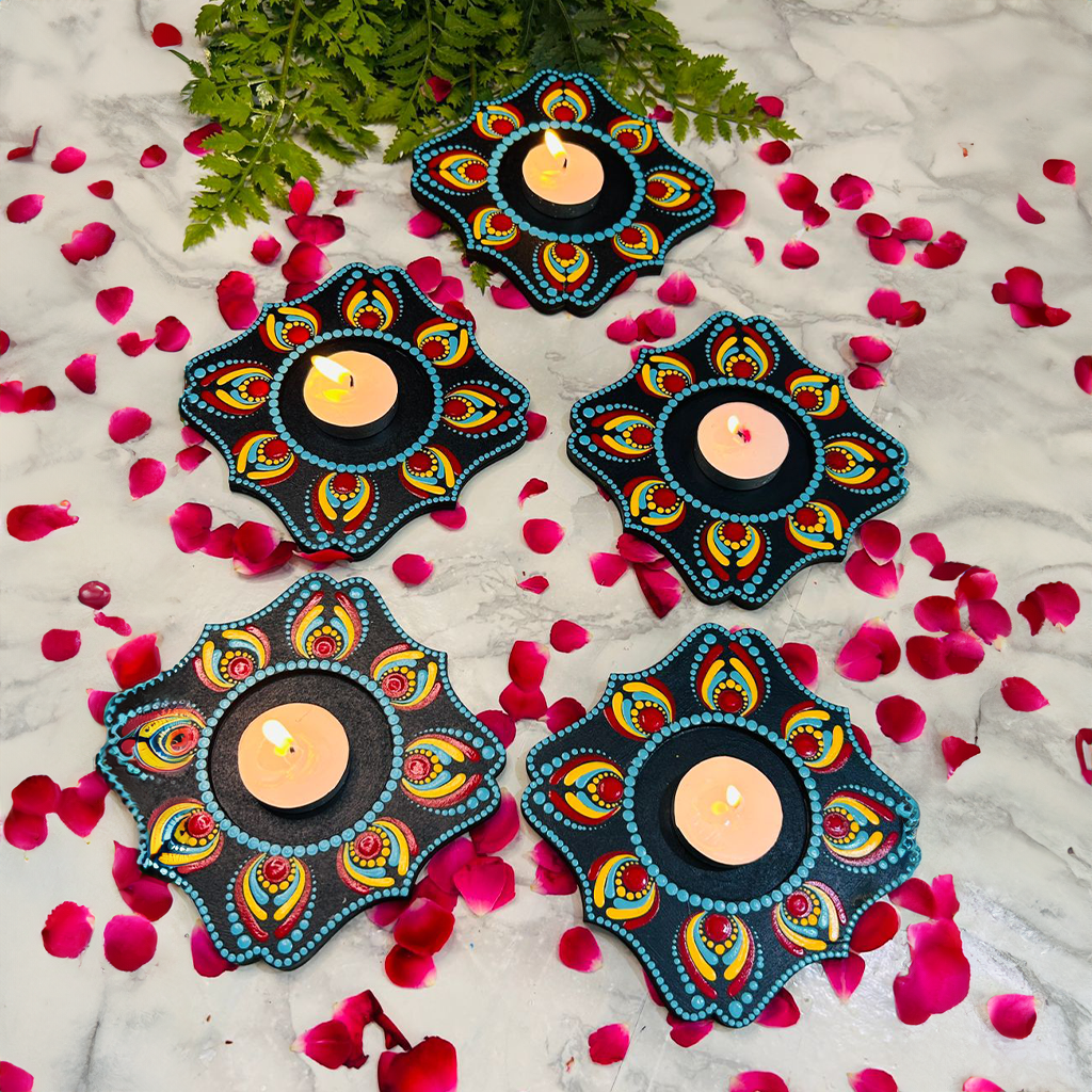 Vibrant Tealight Holder set of 5 Images-1